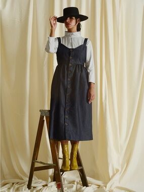 Shop Meg Midi Button-Front Denim Dress